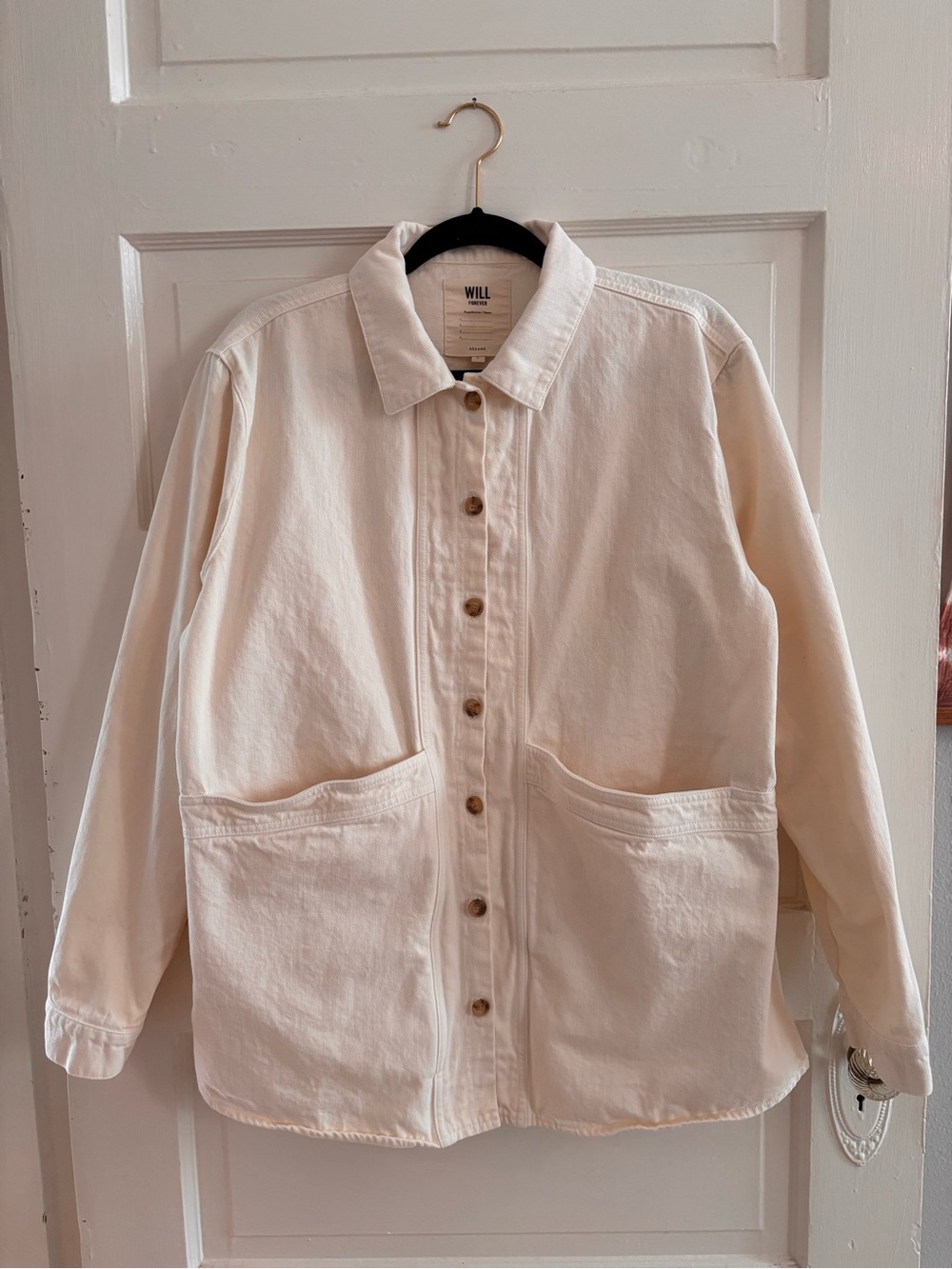 Sezane - Will Jacket - Cream/White Button-Front